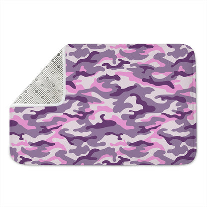 Pink Purple And Grey Camouflage Print Indoor Door Mat
