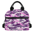 Pink Purple And Grey Camouflage Print Insulated Lunch Bag