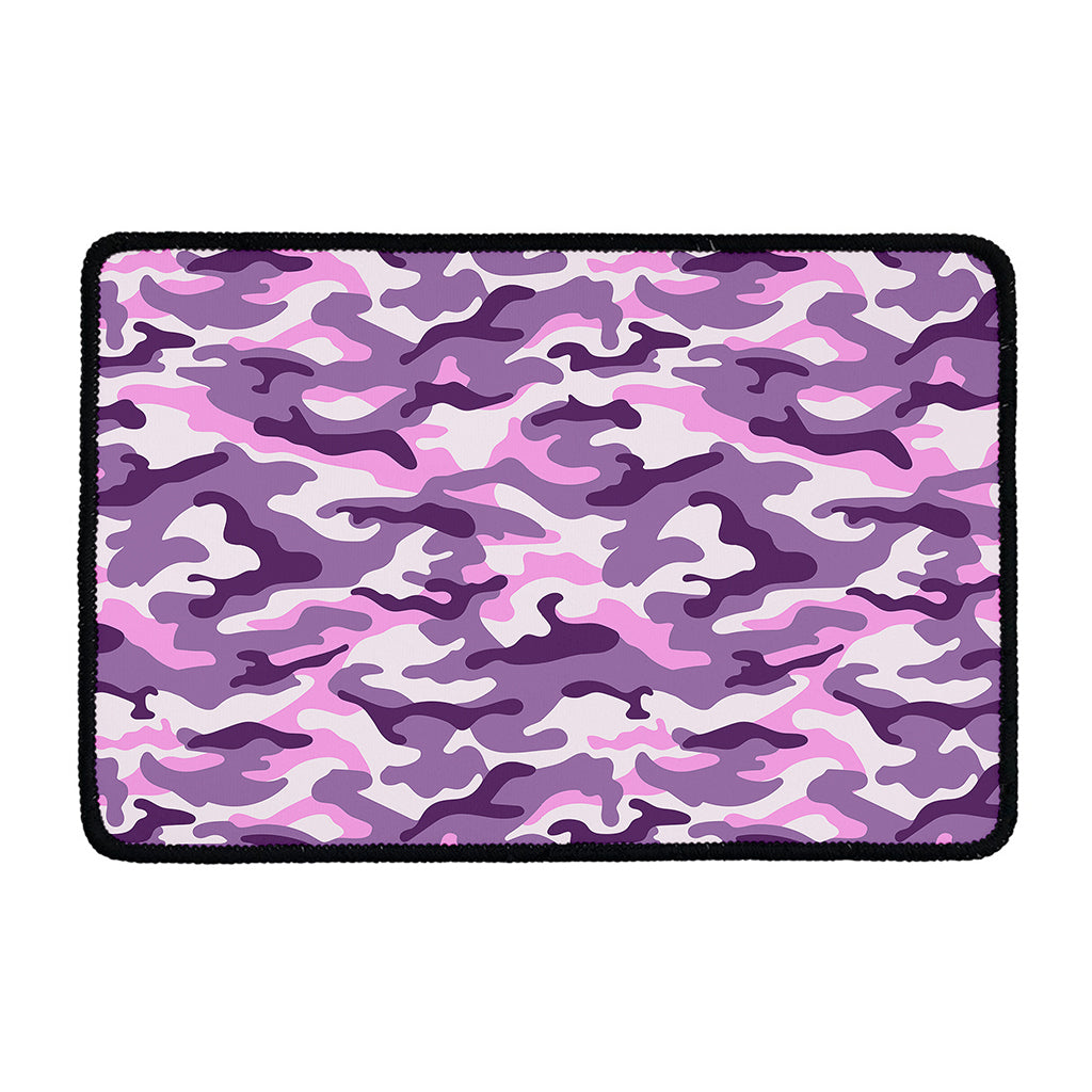 Pink Purple And Grey Camouflage Print Kitchen Mat