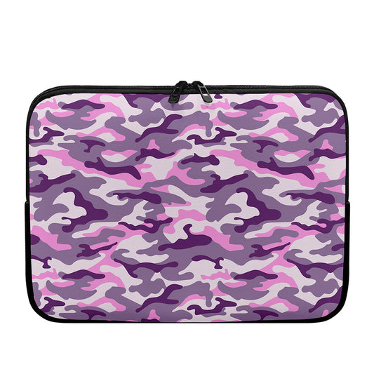 Pink Purple And Grey Camouflage Print Laptop Sleeve
