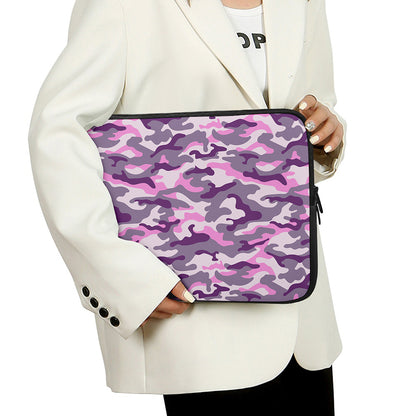 Pink Purple And Grey Camouflage Print Laptop Sleeve