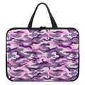 Pink Purple And Grey Camouflage Print Laptop Sleeve With Handle