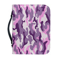 Pink Purple And Grey Camouflage Print Leather Bible Cover
