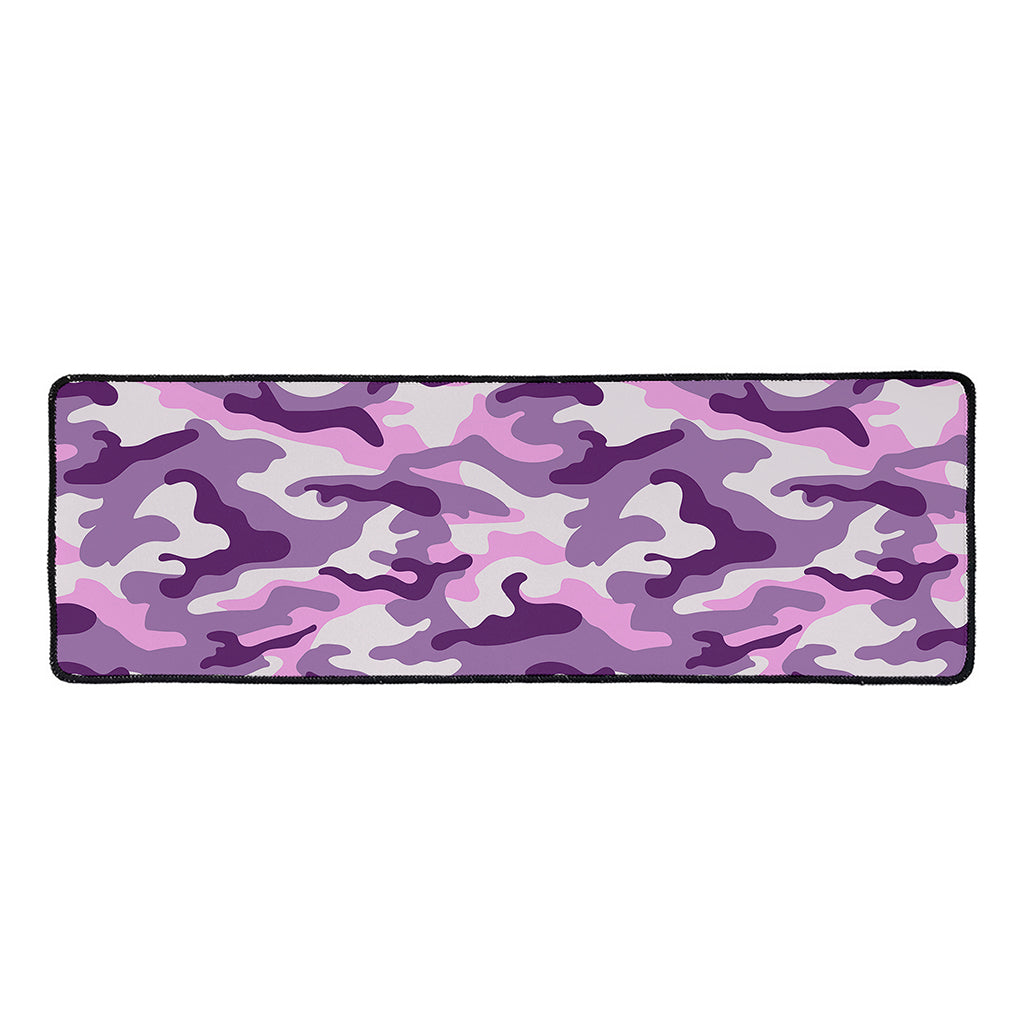 Pink Purple And Grey Camouflage Print Long Kitchen Mat