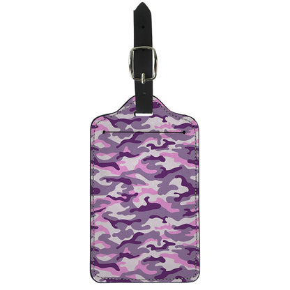 Pink Purple And Grey Camouflage Print Luggage Tag