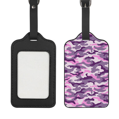 Pink Purple And Grey Camouflage Print Luggage Tag