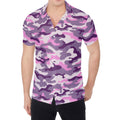 Pink Purple And Grey Camouflage Print Men's Shirt