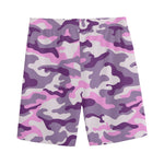 Pink Purple And Grey Camouflage Print Men's Sports Shorts