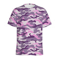 Pink Purple And Grey Camouflage Print Men's Athletic T-Shirt