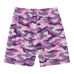 Pink Purple And Grey Camouflage Print Men's Swim Trunks