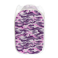 Pink Purple And Grey Camouflage Print Mesh Laundry Hamper