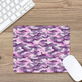Pink Purple And Grey Camouflage Print Mouse Pad