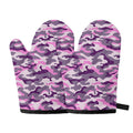 Pink Purple And Grey Camouflage Print Oven Mitts