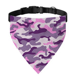 Pink Purple And Grey Camouflage Print Over The Collar Dog Bandana