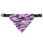 Pink Purple And Grey Camouflage Print Over The Collar Dog Bandana