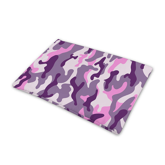 Pink Purple And Grey Camouflage Print Pet Cooling Mat Cover