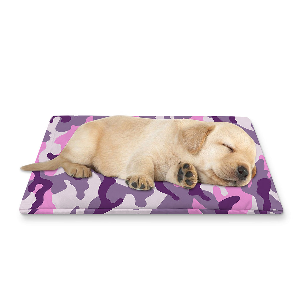 Pink Purple And Grey Camouflage Print Pet Cooling Mat Cover