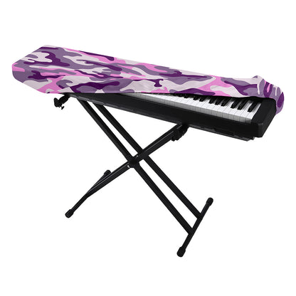 Pink Purple And Grey Camouflage Print Piano Keyboard Cover