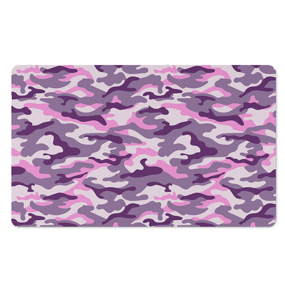 Pink Purple And Grey Camouflage Print Polyester Doormat