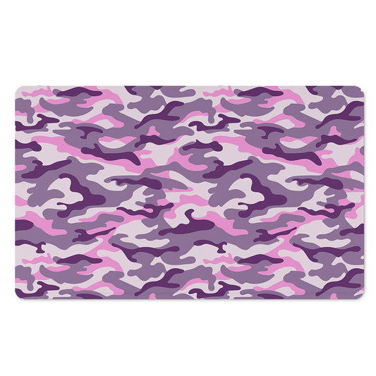 Pink Purple And Grey Camouflage Print Polyester Doormat