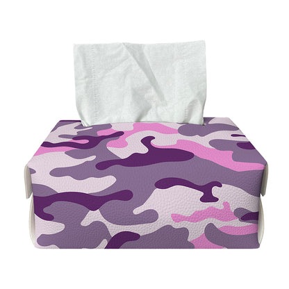 Pink Purple And Grey Camouflage Print Rectangle Tissue Box Cover