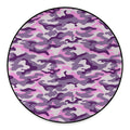 Pink Purple And Grey Camouflage Print Round Floor Mat