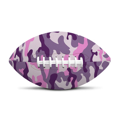 Pink Purple And Grey Camouflage Print Rugby Ball