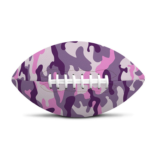 Pink Purple And Grey Camouflage Print Rugby Ball