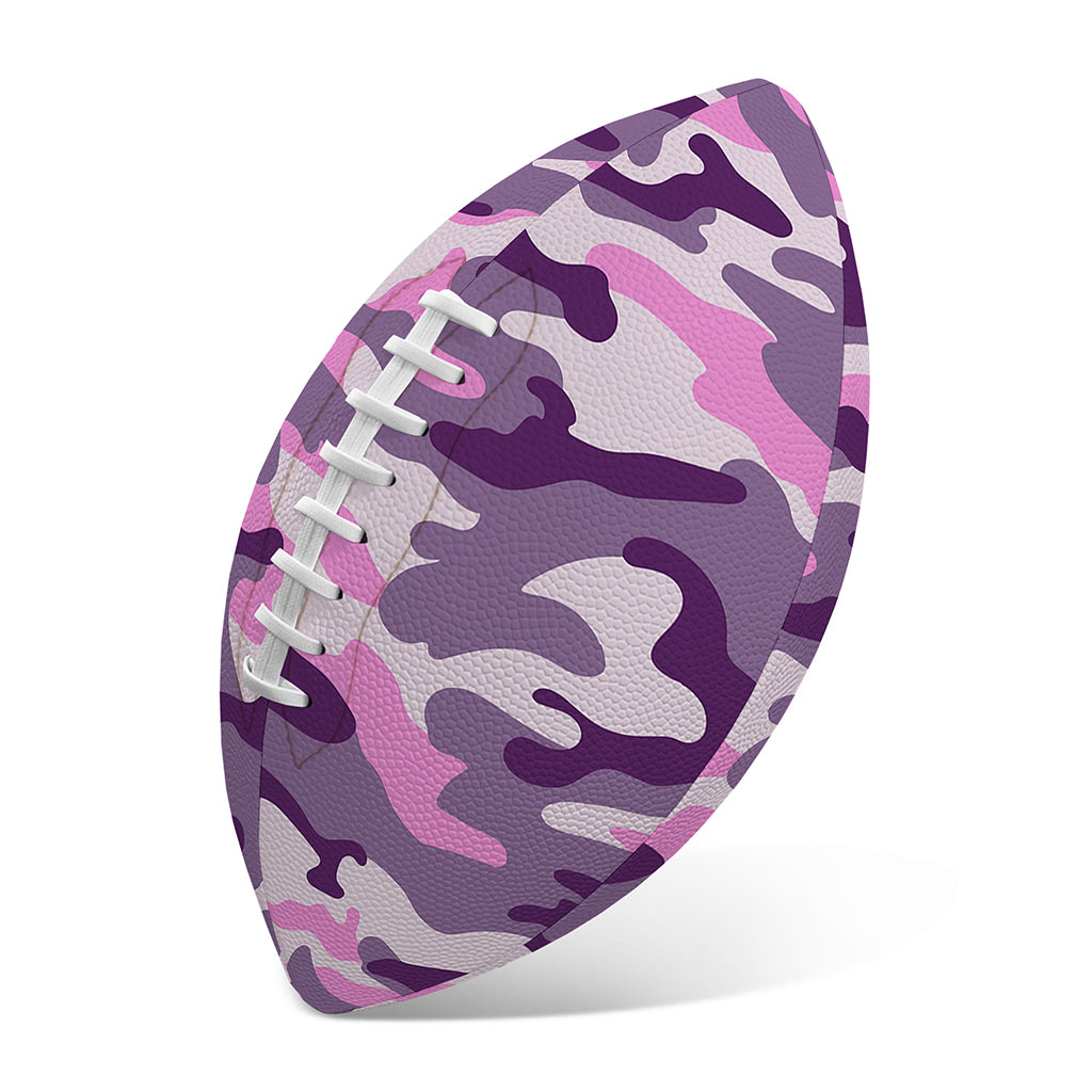 Pink Purple And Grey Camouflage Print Rugby Ball