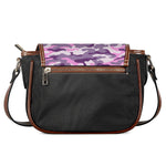 Pink Purple And Grey Camouflage Print Saddle Bag