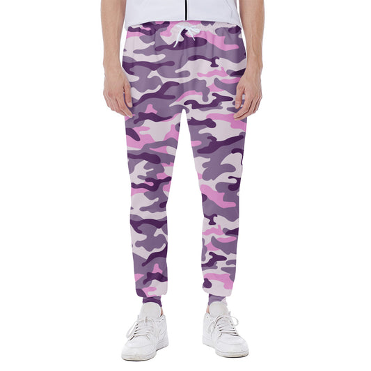 Pink Purple And Grey Camouflage Print Scuba Joggers