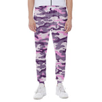 Pink Purple And Grey Camouflage Print Scuba Joggers