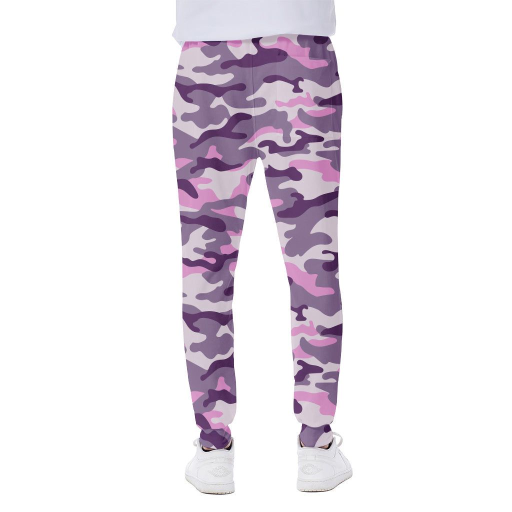 Pink Purple And Grey Camouflage Print Scuba Joggers