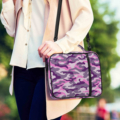Pink Purple And Grey Camouflage Print Shoulder Strap Bible Bag