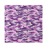 Pink Purple And Grey Camouflage Print Silk Bandana