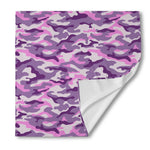Pink Purple And Grey Camouflage Print Silk Bandana