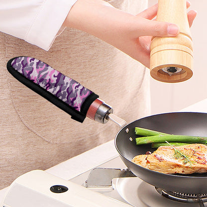 Pink Purple And Grey Camouflage Print Skillet Handle Cover