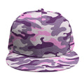 Pink Purple And Grey Camouflage Print Snapback Cap