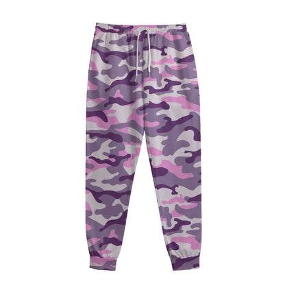 Pink Purple And Grey Camouflage Print Sweatpants