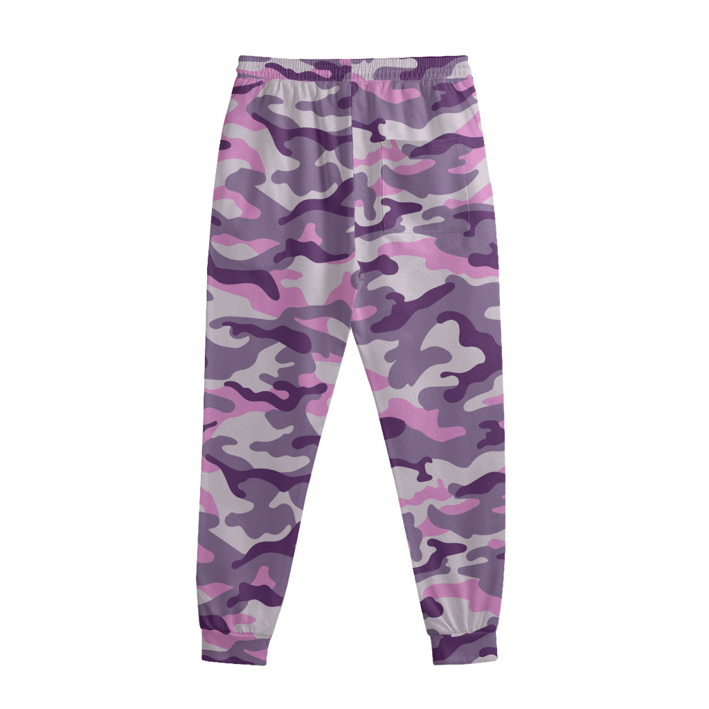 Pink Purple And Grey Camouflage Print Sweatpants