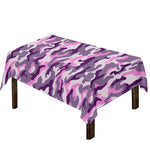 Pink Purple And Grey Camouflage Print Tablecloth