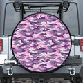 Pink Purple And Grey Camouflage Print Tire Cover