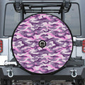 Pink Purple And Grey Camouflage Print Tire Cover With Camera Hole