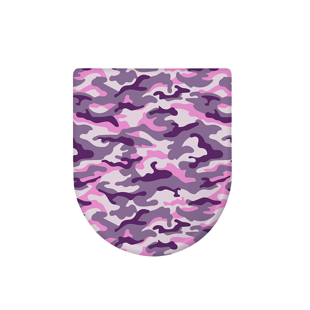 Pink Purple And Grey Camouflage Print Toilet Lid Cover