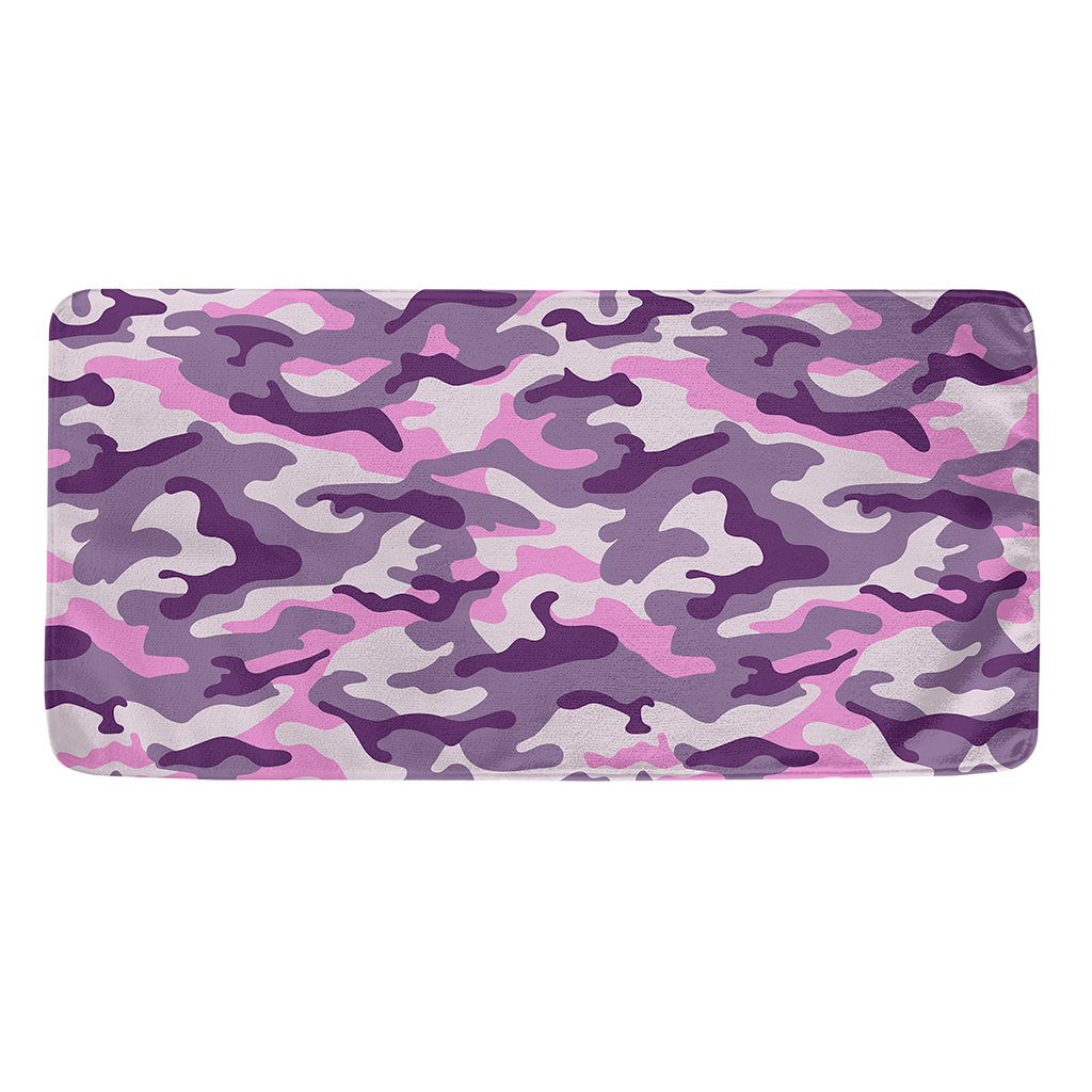 Pink Purple And Grey Camouflage Print Towel