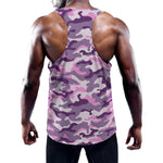 Pink Purple And Grey Camouflage Print Training Tank Top