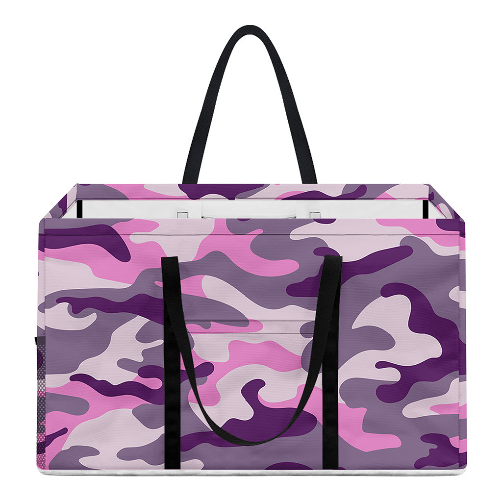 Pink Purple And Grey Camouflage Print Utility Tote Bag