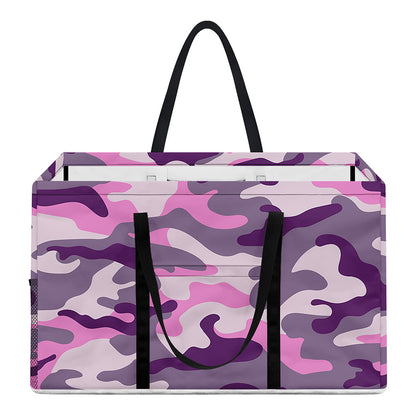 Pink Purple And Grey Camouflage Print Utility Tote Bag