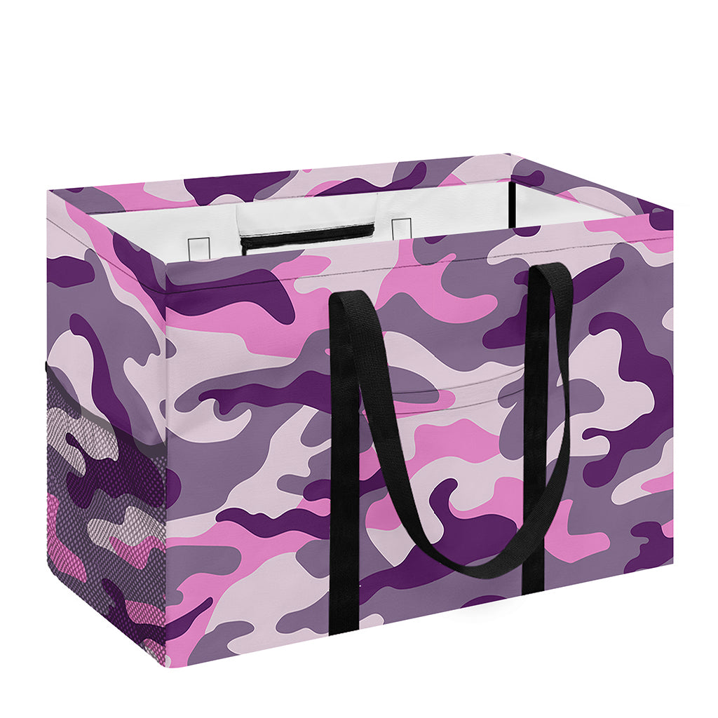 Pink Purple And Grey Camouflage Print Utility Tote Bag