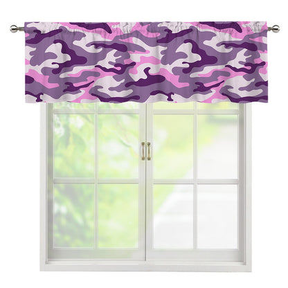 Pink Purple And Grey Camouflage Print Window Valance